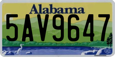 AL license plate 5AV9647