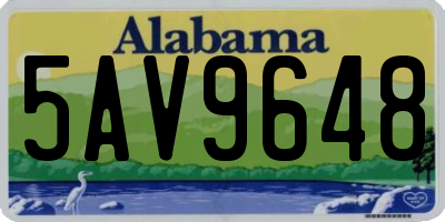 AL license plate 5AV9648