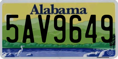 AL license plate 5AV9649