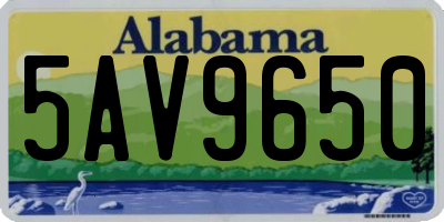 AL license plate 5AV9650