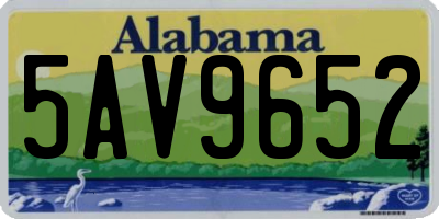 AL license plate 5AV9652