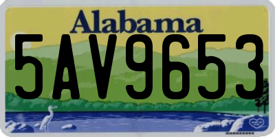 AL license plate 5AV9653
