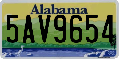AL license plate 5AV9654