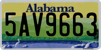 AL license plate 5AV9663