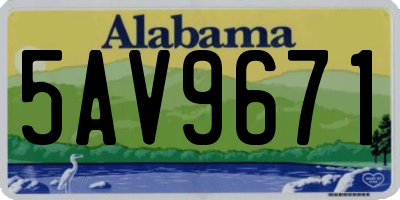 AL license plate 5AV9671