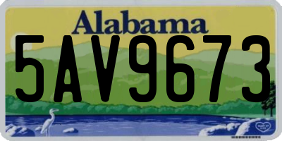AL license plate 5AV9673
