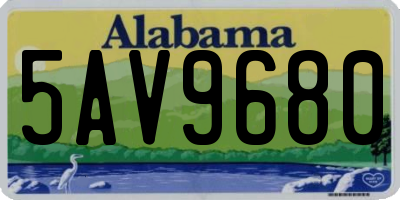 AL license plate 5AV9680