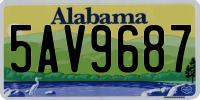 AL license plate 5AV9687