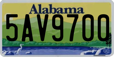 AL license plate 5AV9700