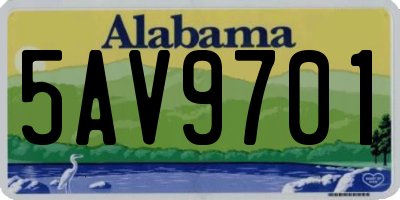 AL license plate 5AV9701