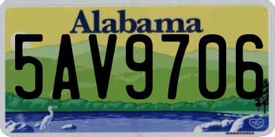 AL license plate 5AV9706