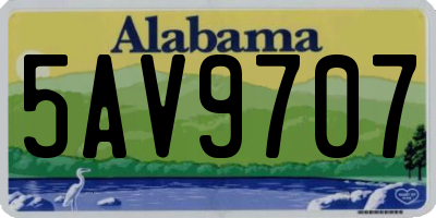AL license plate 5AV9707