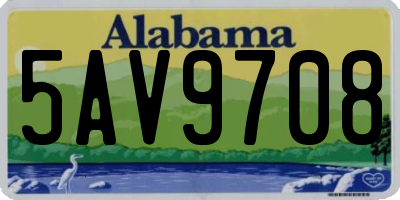 AL license plate 5AV9708
