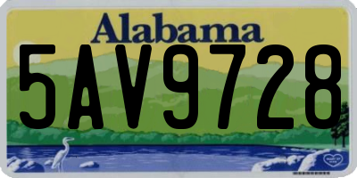 AL license plate 5AV9728