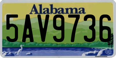AL license plate 5AV9736