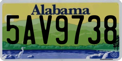 AL license plate 5AV9738