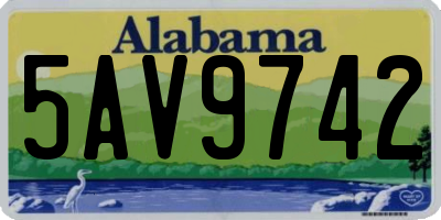 AL license plate 5AV9742