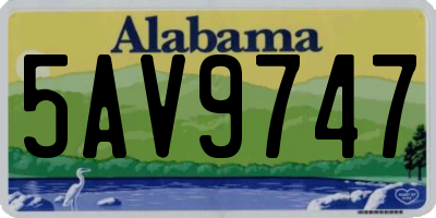 AL license plate 5AV9747
