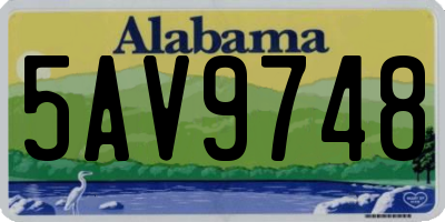 AL license plate 5AV9748