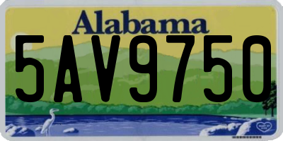 AL license plate 5AV9750