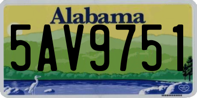 AL license plate 5AV9751