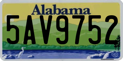 AL license plate 5AV9752