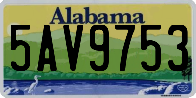 AL license plate 5AV9753