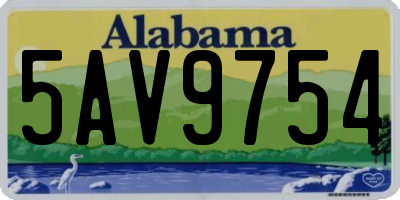 AL license plate 5AV9754