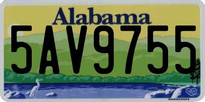 AL license plate 5AV9755