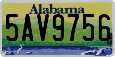 AL license plate 5AV9756