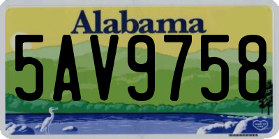 AL license plate 5AV9758