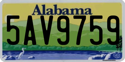 AL license plate 5AV9759