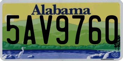 AL license plate 5AV9760