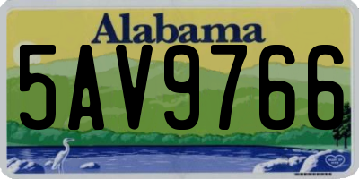 AL license plate 5AV9766