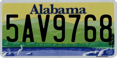 AL license plate 5AV9768