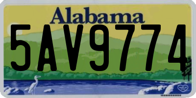 AL license plate 5AV9774