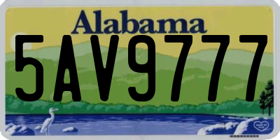 AL license plate 5AV9777
