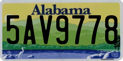 AL license plate 5AV9778
