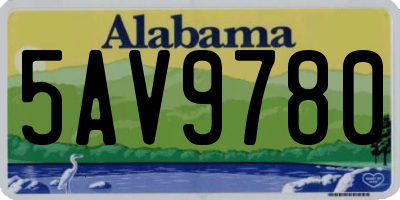 AL license plate 5AV9780