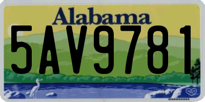 AL license plate 5AV9781