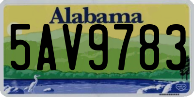 AL license plate 5AV9783