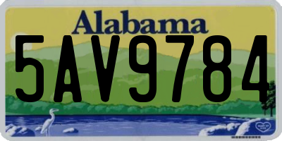 AL license plate 5AV9784