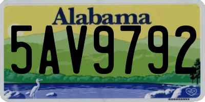 AL license plate 5AV9792