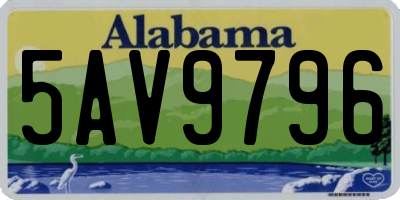 AL license plate 5AV9796