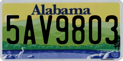 AL license plate 5AV9803