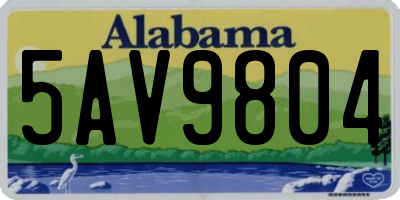 AL license plate 5AV9804