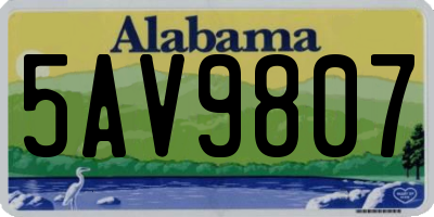 AL license plate 5AV9807