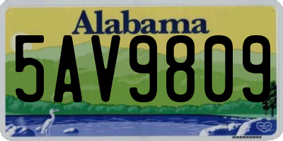 AL license plate 5AV9809