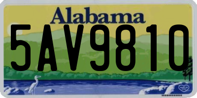 AL license plate 5AV9810