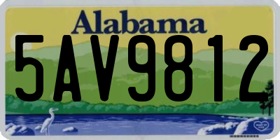 AL license plate 5AV9812